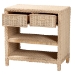 bali & pari Lanica Japandi Sun Bleached Rattan 2-Drawer Console Table - BSOBraided Sun Bleached Ivory Rattan-Console Table