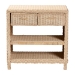 bali & pari Lanica Japandi Sun Bleached Rattan 2-Drawer Console Table - BSOBraided Sun Bleached Ivory Rattan-Console Table
