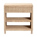 bali & pari Lanica Japandi Sun Bleached Rattan 2-Drawer Console Table - BSOBraided Sun Bleached Ivory Rattan-Console Table
