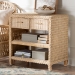 bali & pari Lanica Japandi Sun Bleached Rattan 2-Drawer Console Table - BSOBraided Sun Bleached Ivory Rattan-Console Table