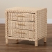 bali & pari Lanica Japandi Sun Bleached Rattan 3-Drawer Nightstand - BSOBraided Sun Bleached Ivory-Wood/Rattan-3DW-NS