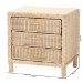 bali & pari Lanica Japandi Sun Bleached Rattan 3-Drawer Nightstand - BSOBraided Sun Bleached Ivory-Wood/Rattan-3DW-NS