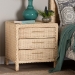 bali & pari Lanica Japandi Sun Bleached Rattan 3-Drawer Nightstand - BSOBraided Sun Bleached Ivory-Wood/Rattan-3DW-NS