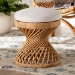 bali & pari Borneo Bohemian Light Honey Rattan Footstool - BSOBorneo-Light Honey-Rattan-Stool