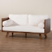 Baxton Studio Uriel Mid-Century Modern Cream Boucle Fabric Sofa - BSOUriel-3S-Vanilla/Walnut-SF