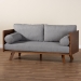 Baxton Studio Uriel Mid-Century Modern Grey Boucle Fabric Sofa - BSOUriel-3S-Grey/Walnut-SF