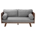 Baxton Studio Uriel Mid-Century Modern Grey Boucle Fabric Sofa - BSOUriel-3S-Grey/Walnut-SF