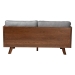 Baxton Studio Uriel Mid-Century Modern Grey Boucle Fabric Sofa - BSOUriel-3S-Grey/Walnut-SF