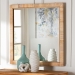 bali & pari Lankston Bohemian Natural Rattan Square Accent Wall Mirror - BSOWS102-Natural Rattan/Wood-Mirror