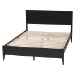Baxton Studio Primrose Mid-Century Black Fluted Wood Queen Size Platform Bed - BSOSW8596-Black-Queen