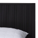 Baxton Studio Primrose Mid-Century Black Fluted Wood Queen Size Platform Bed - BSOSW8596-Black-Queen