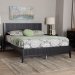 Baxton Studio Primrose Mid-Century Black Fluted Wood Queen Size Platform Bed - BSOSW8596-Black-Queen