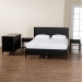 Baxton Studio Primrose Mid-Century Black Fluted Wood Queen Size 4-Piece Bedroom Set - BSOSW8596-Black-4PC Queen Bedroom Set