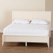 Baxton Studio Primrose Mid-Century Ivory Fluted Wood Queen Size Platform Bed - BSOSW8596-Ivory-Queen