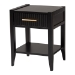 Baxton Studio Primrose Mid-Century Black Fluted Wood King Size 4-Piece Canopy Bedroom Set - BSOSW8609-Black-4PC Canopy King Bedroom Set