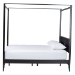 Baxton Studio Primrose Mid-Century Black Fluted Wood King Size Canopy Bed - BSOSW8609-Black-Canopy King