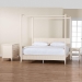 Baxton Studio Primrose Mid-Century Ivory Fluted Wood King Size 4-Piece Canopy Bedroom Set - BSOSW8609-Ivory-4PC Canopy King Bedroom Set