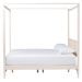 Baxton Studio Primrose Mid-Century Ivory Fluted Wood King Size Canopy Bed - BSOSW8609-Ivory-Canopy King