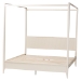 Baxton Studio Primrose Mid-Century Ivory Fluted Wood King Size Canopy Bed - BSOSW8609-Ivory-Canopy King
