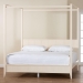 Baxton Studio Primrose Mid-Century Ivory Fluted Wood King Size Canopy Bed - BSOSW8609-Ivory-Canopy King