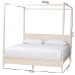 Baxton Studio Primrose Mid-Century Ivory Fluted Wood King Size Canopy Bed - BSOSW8609-Ivory-Canopy King