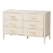 Baxton Studio Primrose Mid-Century Ivory Fluted Wood 6-Drawer Dresser