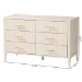 Baxton Studio Primrose Mid-Century Ivory Fluted Wood 6-Drawer Dresser - BSOSW8000-66D6D-6DW-Ivory-Dresser