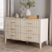 Baxton Studio Primrose Mid-Century Ivory Fluted Wood 6-Drawer Dresser - BSOSW8000-66D6D-6DW-Ivory-Dresser
