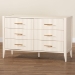 Baxton Studio Primrose Mid-Century Ivory Fluted Wood 6-Drawer Dresser - BSOSW8000-66D6D-6DW-Ivory-Dresser