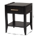 Baxton Studio Primrose Mid-Century Black Fluted Wood 1-Drawer Nightstand - BSOSW8000-66NS-Black-NS