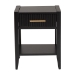 Baxton Studio Primrose Mid-Century Black Fluted Wood 1-Drawer Nightstand - BSOSW8000-66NS-Black-NS
