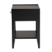 Baxton Studio Primrose Mid-Century Black Fluted Wood 1-Drawer Nightstand - BSOSW8000-66NS-Black-NS