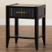 Baxton Studio Primrose Mid-Century Black Fluted Wood 1-Drawer Nightstand - BSOSW8000-66NS-Black-NS