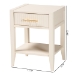 Baxton Studio Primrose Mid-Century Ivory Fluted Wood 1-Drawer Nightstand - BSOSW8000-66NS-Ivory-NS