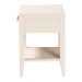 Baxton Studio Primrose Mid-Century Ivory Fluted Wood 1-Drawer Nightstand - BSOSW8000-66NS-Ivory-NS