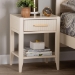 Baxton Studio Primrose Mid-Century Ivory Fluted Wood 1-Drawer Nightstand - BSOSW8000-66NS-Ivory-NS
