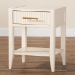 Baxton Studio Primrose Mid-Century Ivory Fluted Wood 1-Drawer Nightstand - BSOSW8000-66NS-Ivory-NS