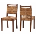 bali & pari Cordoba Bohemian Natural Seagrass and Mahogany Wood 2-Piece Dining Chair