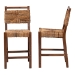bali & pari Cordoba Bohemian Natural Seagrass and Mahogany Wood 2-Piece Counter Stool Set - BSOLuanda-Seagrass-CS