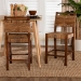 bali & pari Cordoba Bohemian Natural Seagrass and Mahogany Wood 2-Piece Counter Stool Set - BSOLuanda-Seagrass-CS