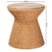 bali & pari Nina Bohemian Light Honey Braided Rattan End Table with Glass Tabletop - BSONina-Light Honey Rattan-ET