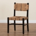 bali & pari Prita Bohemian Paper Loom and Black Mahogany Wood Dining Chair - BSODCC-01-Wood/Black-DC