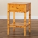 bali & pari Ghina Modern and Contemporary Natural Light Mappa Real Burl Wood 1-Drawer Nightstand - BSOSVN-1517B-Natural Burl Op1-Ghina-NS