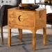 bali & pari Kayla Modern and Contemporary Natural Light Mappa Real Burl Wood 2-Drawer Nightstand - BSOSVN-1152-Natural Burl Op1-Kayla-NS