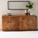 bali & pari Valora Modern and Contemporary Natural Mappa Real Burl Wood 4-Door Sideboard Buffet - BSOSVN-1296-Natural Burl-Mega-Cabinet