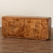 bali & pari Valora Modern and Contemporary Natural Mappa Real Burl Wood 4-Door Sideboard Buffet - BSOSVN-1296-Natural Burl-Mega-Cabinet
