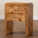 bali & pari Nebu Modern and Contemporary Natural Mappa Real Burl Wood Nightstand - BSOSVN-1311-Natural Burl-Nebu-NS