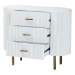 bali & pari Beyla Mid-Century White Fluted Wood and Gold Metal 3-Drawer Dresser - BSOSVN-1240-White/Gold-Dubai-3DW-Dresser