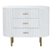 bali & pari Beyla Mid-Century White Fluted Wood and Gold Metal 3-Drawer Dresser - BSOSVN-1240-White/Gold-Dubai-3DW-Dresser