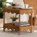 bali & pari Oteria Bohemian Light Honey Scalloped Rattan Side Table - BSOPalm Short-Light Honey Rattan-Side Table
